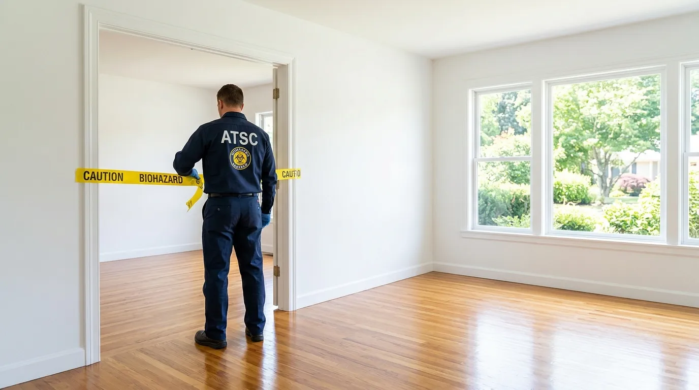 Certified biohazard cleanup crew performing Trauma Scene Cleanup in Somerset